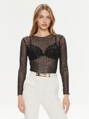Elisabetta Franchi Body BO-014-42E2-6001 Czarny Slim Fit. Czarne body i gorsety Elisabetta Franchi, bez wzorów, z syntetyku. Za 1,079.00 zł.