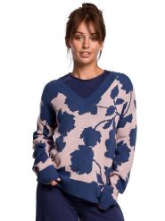 Be Wear Sweter ze wzorem rozmiar: L/XL. Swetry klasyczne damskie Be Wear, l, bez kołnierzyka. Za 145.26 zł.