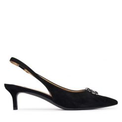 Czółenka LAUREN RALPH LAUREN. Czarne czółenka damskie Lauren Ralph Lauren, bez wzorów, bez obcasa. Za 769.99 zł.