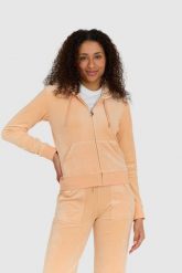 JUICY COUTURE Klasyczna welurowa bluza dresowa robertson. Brązowe bluzy damskie Juicy Couture, s, bez wzorów, z dresówki, bez kaptura. W wyprzedaży za 299.99 zł.