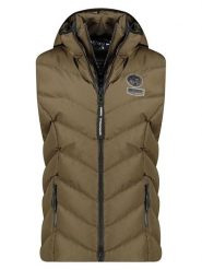 Geographical Norway Kamizelka pikowana "Valor" w kolorze khaki rozmiar: S. Brązowe kamizelki damskie Geographical Norway, s, bez wzorów, bez kaptura. Za 188.85 zł.