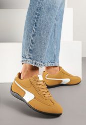 Jasnobrązowe Sneakersy Typu Klasyczne Tenisówki Zelritia. Brązowe obuwie sportowe damskie Renee, z jeansu, bez zapięcia, tenisowe. Za 74.99 zł.
