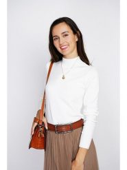 ASSUILI Sweter w kolorze białym rozmiar: 38. Białe swetry klasyczne damskie Assuili, z kaszmiru, bez kołnierzyka. Za 126.75 zł.