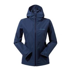 Kurtka przeciwdeszczowa damska Berghaus Bramblfell GTX. Niebieskie kurtki damskie Berghaus, l, bez wzorów, bez kaptura. Za 839.99 zł.