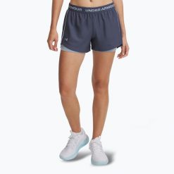Spodenki treningowe damskie Under Armour Tech Play Up 2in1. Szare obuwie sportowe damskie Under Armour, bez zapięcia, na fitness i siłownię. Za 109.99 zł.