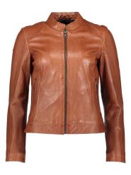 Bugatti Skórzana kurtka w kolorze jasnobrązowym rozmiar: 44. Brązowe kurtki damskie Bugatti, bez wzorów, ze skóry, bez kaptura. Za 695.99 zł.