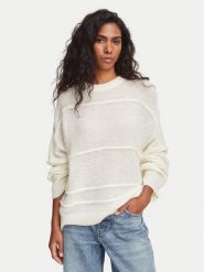 HUGO Sweter Slookia 50564321 Kremowy Oversize. Białe swetry klasyczne damskie Hugo, s, z syntetyku, bez kołnierzyka. Za 554.99 zł.