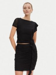 Guess Bluzka W5YP08 KCZC2 Czarny Regular Fit. Czarne bluzki damskie Guess, s, z aplikacjami, z syntetyku, bez kołnierzyka, bez ramiączek. Za 159.99 zł.
