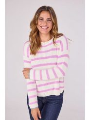 LIEBLINGSSTÜCK Sweter "Annika" w kolorze biało-jasnoróżowym rozmiar: 42. Białe swetry klasyczne damskie LIEBLINGSSTÜCK, z bawełny, bez kołnierzyka. Za 215.21 zł.