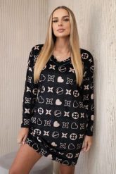Sukienka welurowa z ozdobnym wzorem czarny. Czarne sukienki damskie KESI, bez wzorów, z lycry, eleganckie, bez ramiączek. Za 190.70 zł.