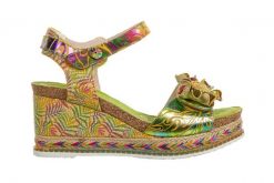 Sandały Laura Vita Hacdeo 09 Moutarde 202044, Zielony, Skóra naturalna - 40. Zielone sandały damskie LAURA VITA, bez wzorów, z materiału, bez obcasa, na koturnie, bez zapięcia. W wyprzedaży za 206.10 zł.