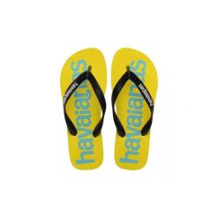 Japonki Havaianas Top Logomania 2 white /. Żółte klapki damskie Havaianas, bez wzorów, z gumy, bez obcasa, bez zapięcia. Za 119.99 zł.