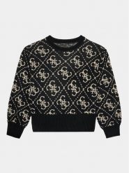 Guess Sweter J3BR04 Z39N0 Czarny Relaxed Fit. Czarne swetry dziewczęce Guess, z aplikacjami, z syntetyku, bez kołnierzyka, bez ramiączek. Za 469.99 zł.