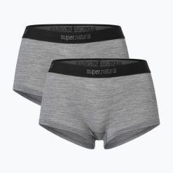 Bokserki termoaktywne damskie super.natural Tundra 175 Hipser 2 pary. Szare bokserki damskie super.natural, bez wzorów, z materiału. Za 339.99 zł.