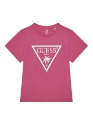 Guess T-Shirt J5GI36 JA914 Różowy Boxy Fit. Czerwone koszulki i t-shirty dziewczęce Guess, z aplikacjami, z bawełny, bez kołnierzyka, bez ramiączek. Za 59.99 zł.