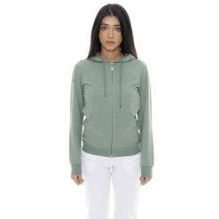 Bluza z bawełna z kaptur na co dzień na siłownię. Zielone bluzy damskie LEONE 1947 APPAREL, z bawełny, bez zapięcia, na fitness i siłownię. Za 164.19 zł.