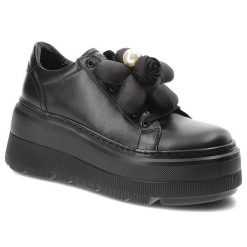 Czarne Modne Sneakersy Chebello Eleganckie Obuwie Na Platformie. Czarne obuwie sportowe damskie CheBello, na wiosnę, z jeansu, bez zapięcia, trekkingowe. Za 579.00 zł.