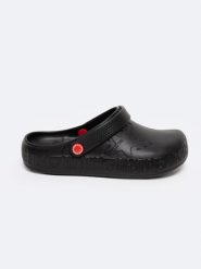 Klapki damskie gumowe czarne II275001 906. Czarne klapki damskie Big Star, bez wzorów, z gumy, bez obcasa, bez zapięcia. Za 79.99 zł.