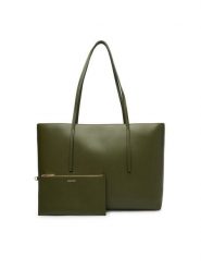 Calvin Klein Torebka Foil Logo Tote W/Pouch LV04F3274G Zielony. Zielone torebki klasyczne damskie Calvin Klein, ze skóry, bez dodatków. Za 649.99 zł.