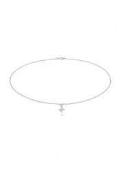 Elli Damski Choker z zawieszką krzyżykiem z kryształem w srebrze próby 925 Sterling Silver Naszyjniki 1 ct. Szare naszyjniki damskie Elli, srebrne. Za 211.64 zł.