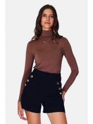 ASSUILI Koszulka w kolorze brązowym rozmiar: 36. Brązowe koszulki damskie Assuili, bez wzorów, bez kołnierzyka, bez ramiączek. Za 61.60 zł.