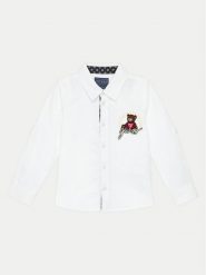 Guess Koszula N4BH08 W9CL0 Biały Regular Fit. Białe koszule chłopięce Guess, z aplikacjami, z bawełny, bez kołnierzyka, bez ramiączek. Za 129.99 zł.