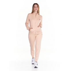 Bluza miękka z zamek błyskawiczny na co dzień. Brązowe bluzy damskie LEONE 1947 APPAREL, s, bez wzorów, z dresówki, bez kaptura. W wyprzedaży za 246.29 zł.