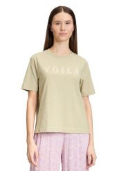 CARTOON Koszulka w kolorze oliwkowym rozmiar: 34. Zielone bluzki damskie Cartoon, bez wzorów, z bawełny, bez kołnierzyka, bez ramiączek. Za 69.99 zł.