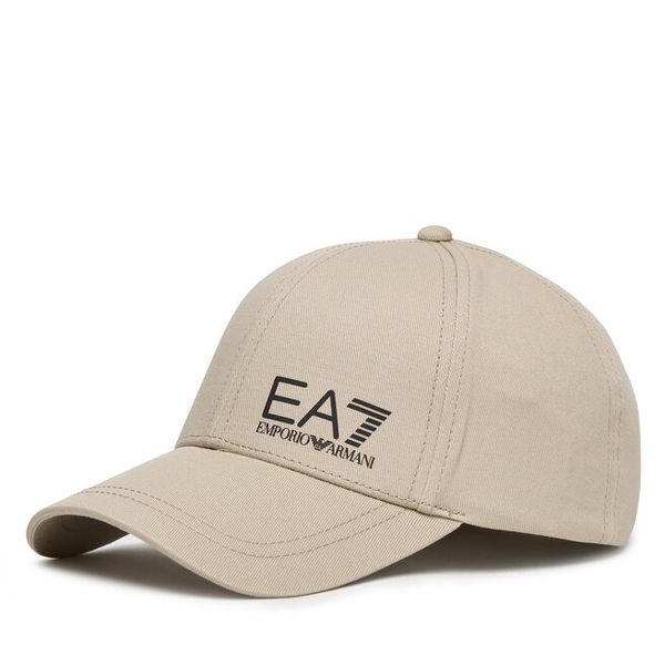 Czapka z daszkiem EA7 Emporio Armani. Brązowe czapki z daszkiem damskie EA7 Emporio Armani, bez wzorów. Za 209.99 zł.