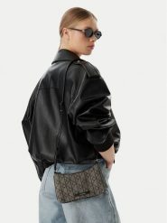 Calvin Klein Torebka Emblem Aop LV04F1164G Czarny. Czarne torebki klasyczne damskie Calvin Klein, z materiału, bez dodatków. Za 289.99 zł.