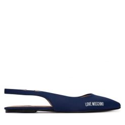 Baleriny LOVE MOSCHINO. Niebieskie balerinki damskie Love Moschino, bez wzorów. Za 839.99 zł.