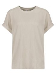 Sublevel Bluzka w kolorze beżowym rozmiar: XL. Brązowe bluzki damskie Sublevel, xl, bez wzorów, bez kołnierzyka, bez ramiączek. Za 43.99 zł.