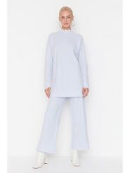 Trendyol 2-częściowy zestaw w kolorze błękitnym rozmiar: L. Niebieskie swetry klasyczne damskie Trendyol, l, bez kołnierzyka. Za 108.99 zł.