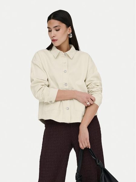 ONLY Kurtka jeansowa Lara 15372651 Beżowy Regular Fit. Brązowe kurtki damskie Only, m, bez wzorów, z bawełny, bez kaptura. Za 179.99 zł.