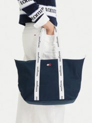 Tommy Jeans Torebka Tjw Ess Daily Tote AW0AW18461 Beżowy. Brązowe shopper bag Tommy Jeans, bez wzorów, z jeansu, bez dodatków. Za 228.99 zł.