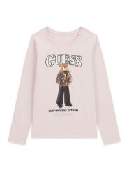 Guess Bluzka J6BI12 K5793 Różowy jasny Regular Fit. Czerwone bluzki i koszule dziewczęce Guess, z aplikacjami, z bawełny, bez kołnierzyka, bez ramiączek. Za 114.99 zł.