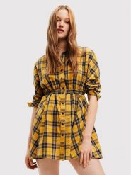 Desigual Sukienka koszulowa Verona 22WWVW69 Żółty Regular Fit. Żółte sukienki damskie Desigual, bez wzorów, z bawełny, bez ramiączek. Za 259.99 zł.