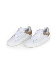 Anna Morellini Skórzane sneakersy "Antilina" w kolorze biało-beżowym rozmiar: 41. Białe obuwie sportowe damskie Anna Morellini, bez zapięcia. Za 368.96 zł.