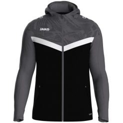 Bluza dresowa z kapturem zapinana na zamek Jako Iconic. Czarne bluzy damskie JAKO, xl, bez wzorów, z dresówki, z kapturem. Za 325.75 zł.