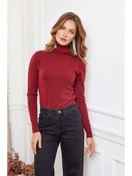 Joséfine Golf "Buviol" w kolorze bordowym rozmiar: S. Czerwone golfy damskie Joséfine, s, bez wzorów, bez ramiączek. Za 109.26 zł.