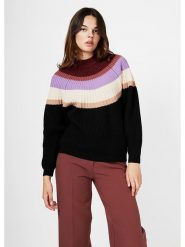 4funkyflavours Sweter w kolorze czarno-bordowo-beżowym rozmiar: XL. Czarne swetry klasyczne damskie 4funkyflavours, xl, ze splotem, bez kołnierzyka. Za 179.68 zł.