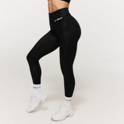 Legginsy damskie fitness z wysokim stanem Prime Black. Czarne legginsy damskie GYMBEAM, l, bez wzorów, z elastanu. Za 130.90 zł.