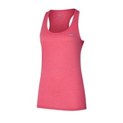 Koszulka do biegania damska Mizuno Impulse Core Tank. Czerwone bluzki damskie Mizuno, bez wzorów, sportowe, bez kołnierzyka, bez ramiączek. Za 73.99 zł.