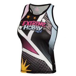 Koszulka sportowa damska bez rękawów Tank top EXTREME HOBBY COMICS. Czarne koszulki sportowe damskie EXTREME HOBBY, xs, bez wzorów, z elastanu, bez ramiączek, na fitness i siłownię. Za 139.00 zł.