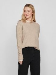 Vero Moda Sweter "Hefna" w kolorze beżowym rozmiar: XL. Brązowe swetry klasyczne damskie Vero Moda, xl, bez kołnierzyka. Za 110.04 zł.