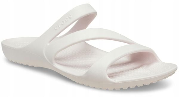Klapki Dla Dorosłych Crocs Kadee II. Niebieskie klapki damskie Crocs, bez wzorów, z materiału, bez obcasa, bez zapięcia. Za 119.99 zł.