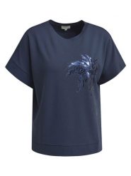 Milano Italy Koszulka w kolorze granatowym rozmiar: XXL. Niebieskie koszulki damskie Milano Italy, xxl, bez wzorów, bez kołnierzyka, bez ramiączek. Za 126.99 zł.