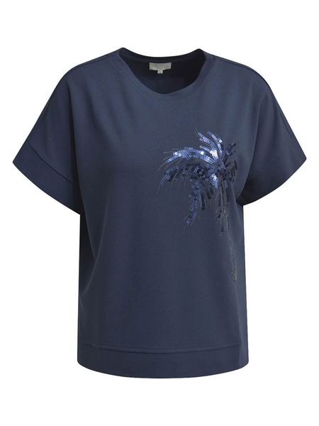 Milano Italy Koszulka w kolorze granatowym rozmiar: XXL. Niebieskie koszulki damskie Milano Italy, xxl, bez wzorów, bez kołnierzyka, bez ramiączek. Za 126.99 zł.