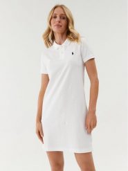Polo Ralph Lauren Sukienka codzienna Polo Shirt Shop 211799490017 Biały Regular Fit. Białe sukienki damskie Polo Ralph Lauren, bez wzorów, z bawełny, bez ramiączek. Za 509.99 zł.