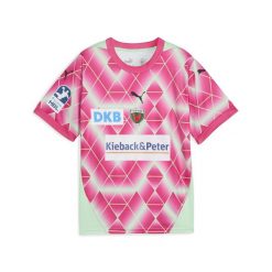 Młodzieżowa koszulka wyjazdowa Füchse Berlin 24/25 PUMA Fresh Mint Pink Green. Czerwona koszulki sportowe damskie Puma, m, z aplikacjami, bez ramiączek. Za 359.00 zł.